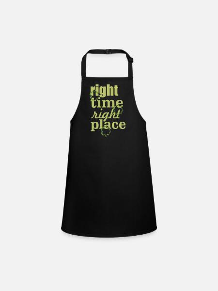 right time right place - Children's Apron - black - Front