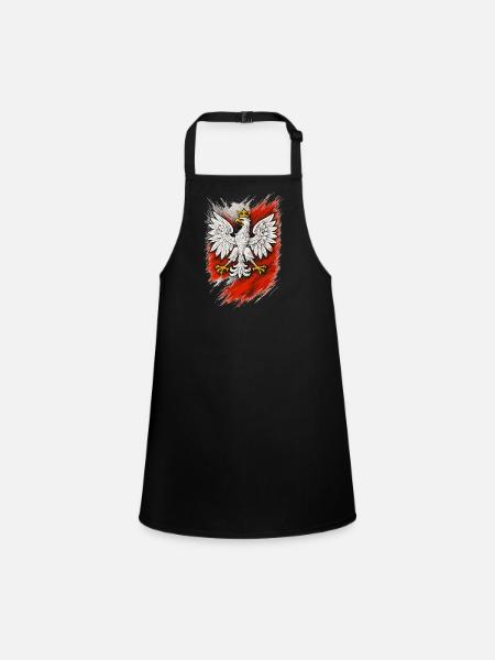 Pologne Polska Aigle drapeau patriotisme cadeau - Tablier Enfant - noir - Devant