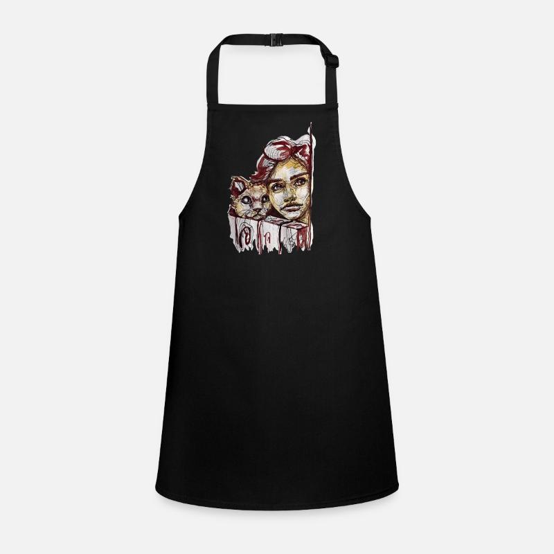 Kitty illustration watercolor carographic Children's Apron