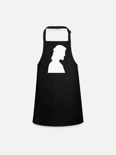 Jesus Christus Silhouette - Schürze für Kinder - Schwarz - Vorne