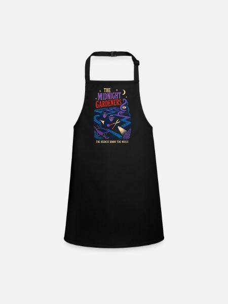 Mysterious Midnight Gardeners - Children's Apron - black - Front