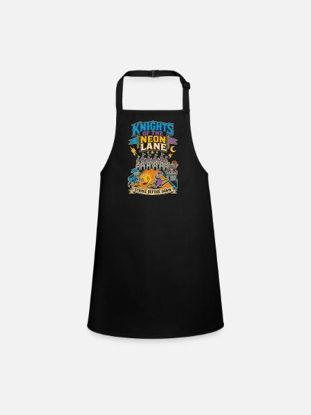 Knight Bowling Neon Lane - Children's Apron - black - Front