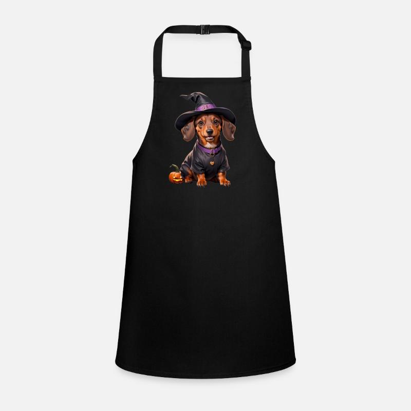 Dachshund Witch with Witch Hat Halloween Dachshund Children's Apron