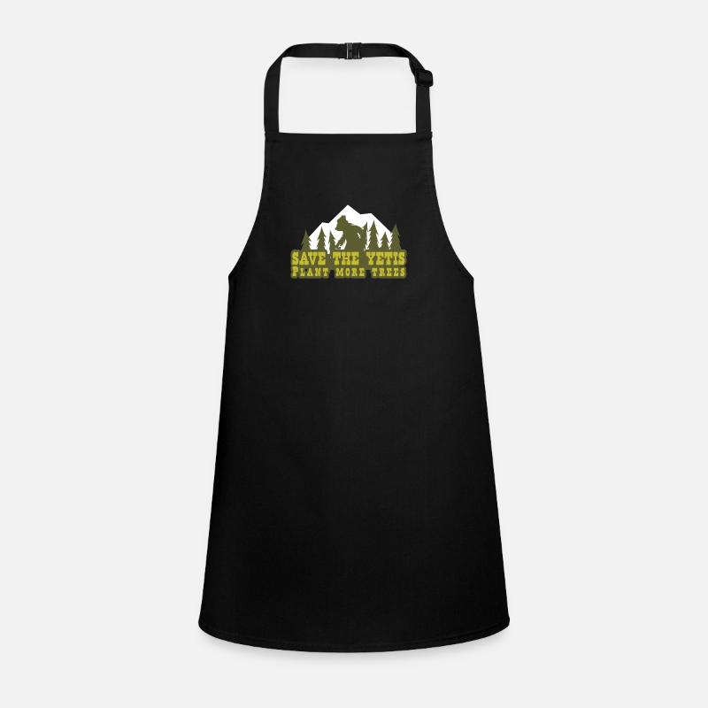 Save the Yetis, Plant more Trees Vert 2 Children's Apron