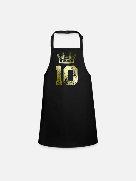 Couronne de 10 chiffres - Tablier Enfant - noir - Devant