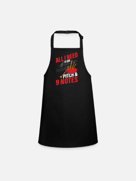 All I Need Is One Pitch & 9 Notes Bagpiper Bagpipe - Children's Apron - black - Front