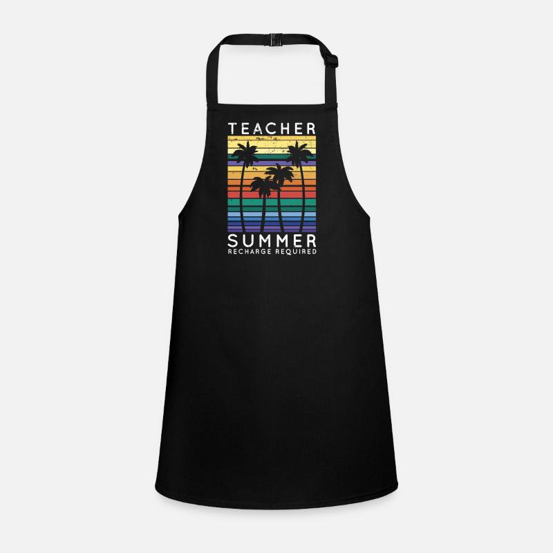Teacher Summer Recharge Required Vacay Mode Beach Children's Apron