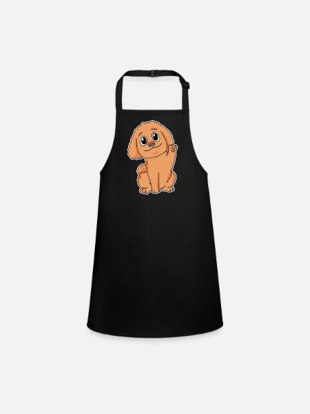 Caniche Chien Race Chien Chiens - Tablier Enfant - noir - Devant