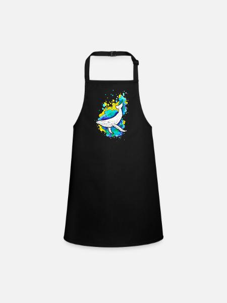 Humpback whale - Children's Apron - black - Front