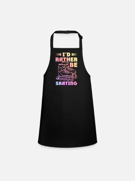 skating skate - Children's Apron - black - Front