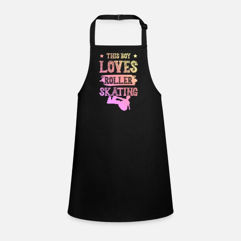 Boy loves roller skates Children's Apron