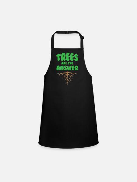 Les arbres sont la réponse - Tablier Enfant - noir - Devant