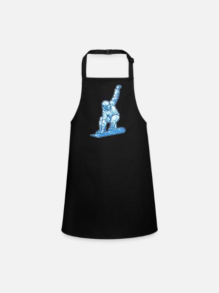 Skiing Winter Sports Ice Hockey Winter Skiers - Children's Apron - black - Front