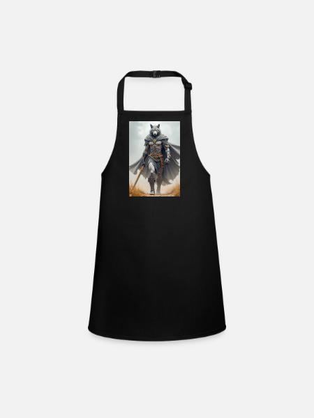 Wepwawet, wolf-headed god, guarding a tomb entranc - Children's Apron - black - Front