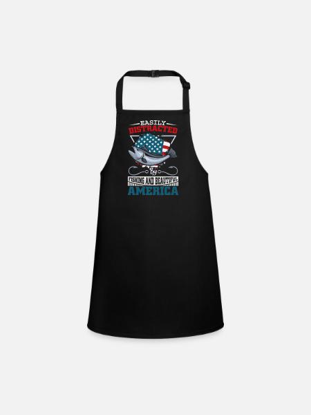 Anglers Fishermen Fishing Sport Fishermen - Children's Apron - black - Front