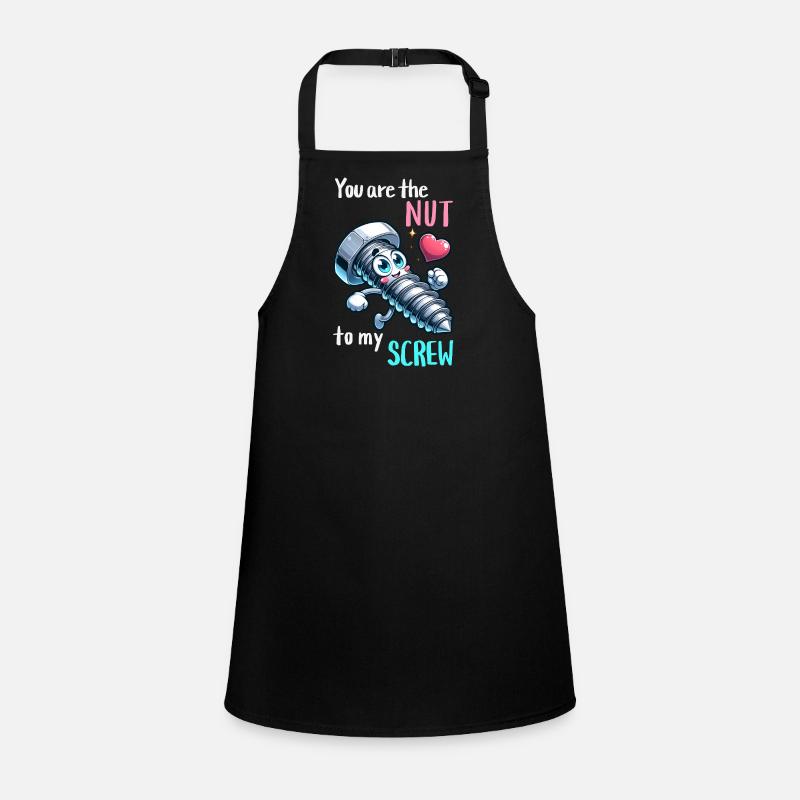 Funny Screwing Nut Pair Design Children's Apron