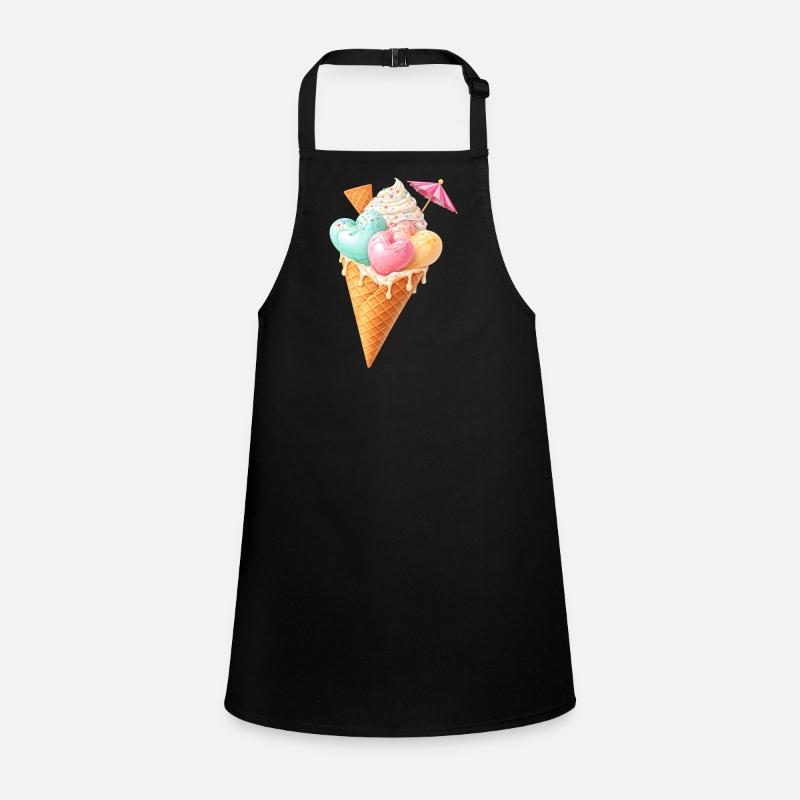 Herz Eis in Waffel Illustration  Children's Apron