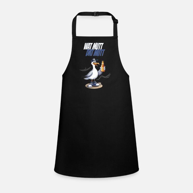 Wat mutt dat mutt Seagull Party North Sea Humor Children's Apron