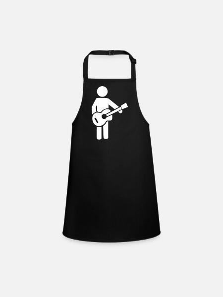 Gitarrist Silhouette Musik Design - Schürze für Kinder - Schwarz - Vorne
