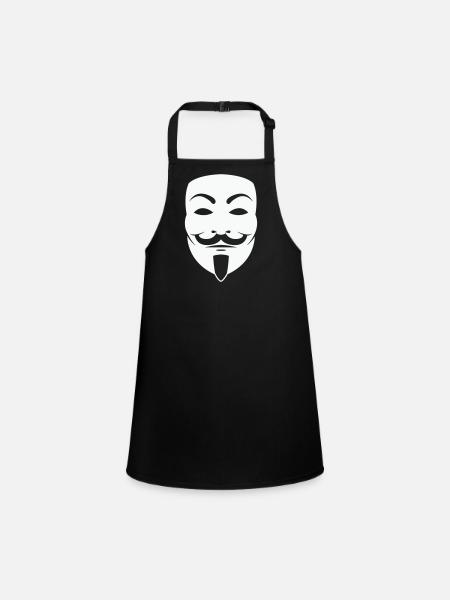 Anonymus_Maske - Tablier Enfant - noir - Devant