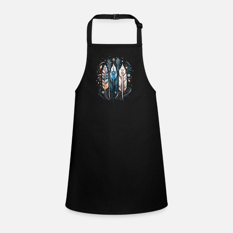 Colorful Feathers, Boho, Ethnic, Style, Indian, Pattern Children's Apron