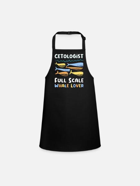 Whale Sea Gift Ocean Gift - Children's Apron - black - Front