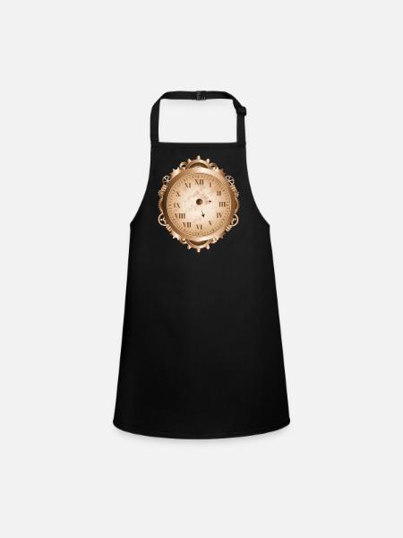 Montre Steampunk au look antique avec engrenages - Tablier Enfant - noir - Devant