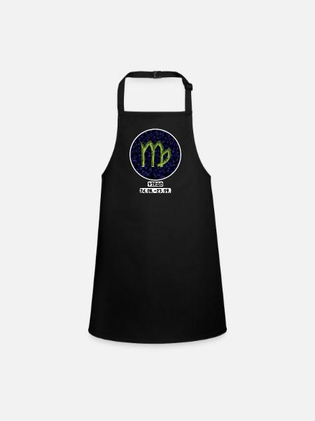 Virgo 24.08.-23.09. - Children's Apron - black - Front