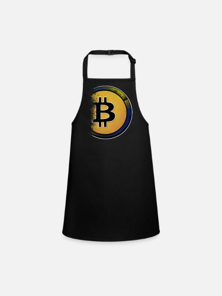 Bitcoin Crypto Currency New Virtual Life 2 - Children's Apron - black - Front