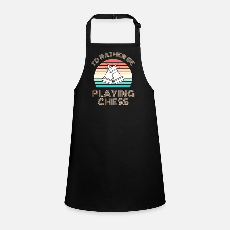 I'D RATHER BE Playing Chess Spell Retro Children's Apron