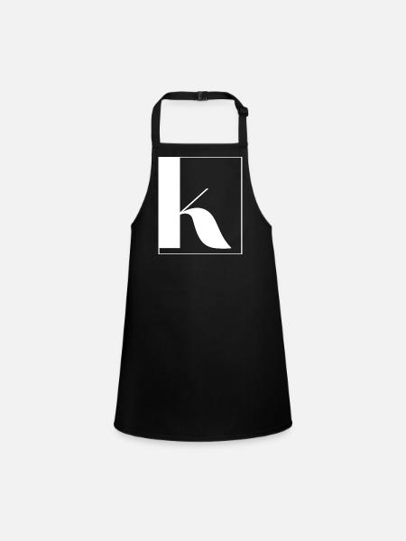 Lettre alphabet k - Tablier Enfant - noir - Devant