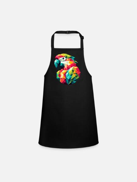 Parrot // parrot - Children's Apron - black - Front
