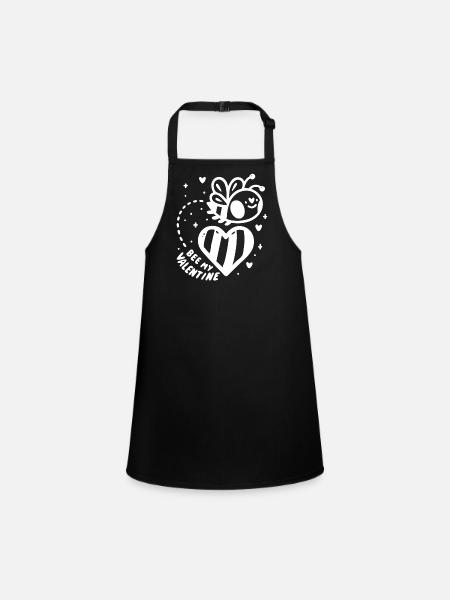 Bee My Valentine Saint Valentin Amour Partenaire Abeille - Tablier Enfant - noir - Devant