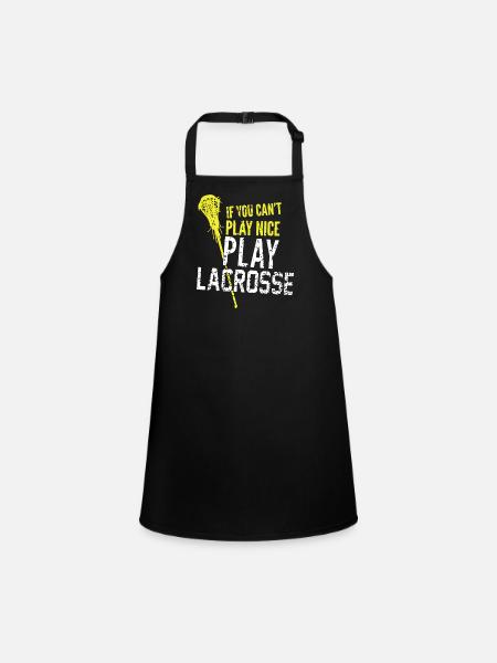 Play Lacrosse - Children's Apron - black - Front