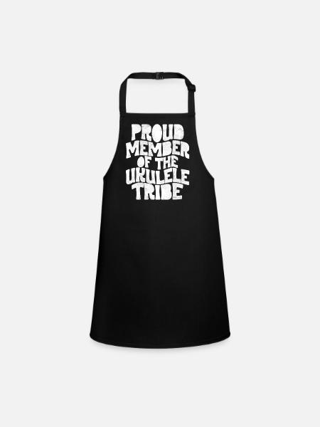 Proud Member of the Ukulele Tribe - weiss - Schürze für Kinder - Schwarz - Vorne