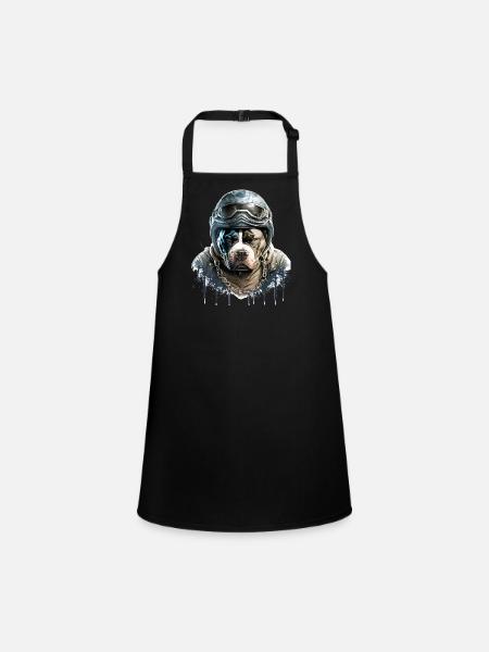 Biker Molossus 2 - 066c - Children's Apron - black - Front