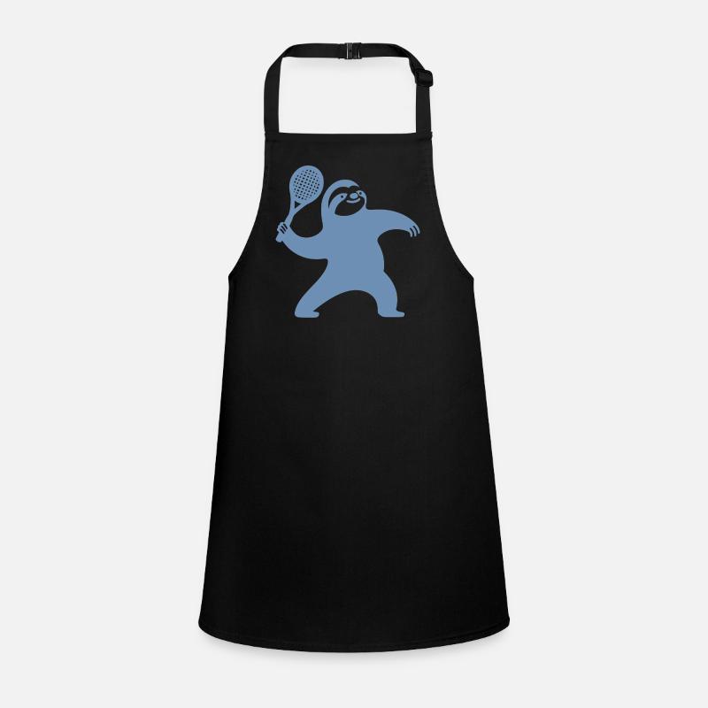 Sloth Silhouette Tennis Serve Children's Apron