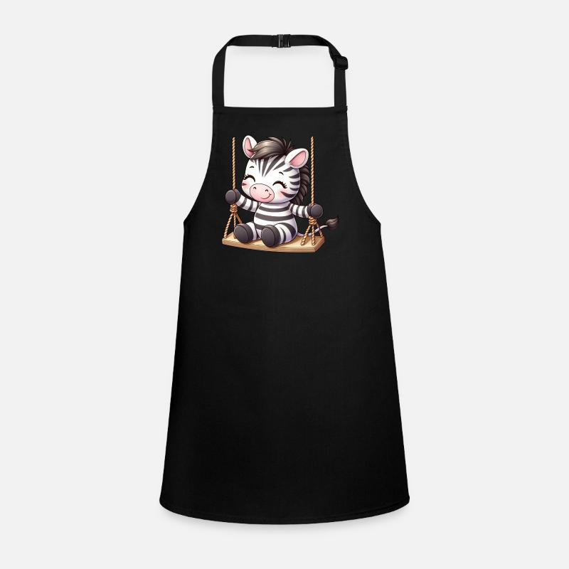 Cute Zebra on the Swing Comic Children's Apron