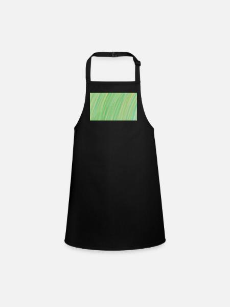 Gradient Green Yellow Orange abstract - Children's Apron - black - Front