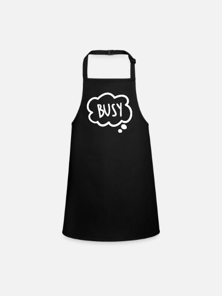 Stickers Busy - Children's Apron - black - Front