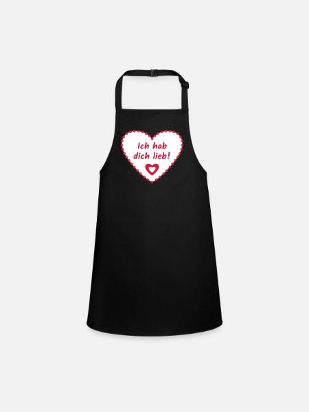 Coeur en glaçage - Tablier Enfant - noir - Devant