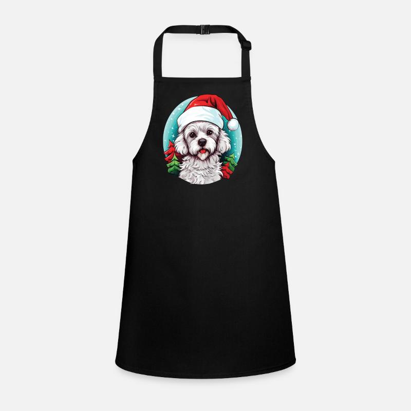 Bichon Hund feiert Weihnachten Schürze für Kinder