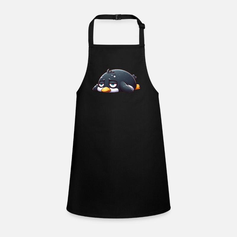 Tired penguin sad limp and listless Children's Apron
