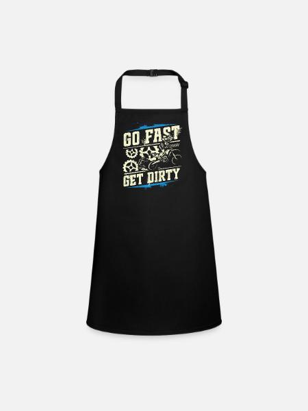 Ride Fast, Get Dirty - Motocross Saying - Children's Apron - black - Front