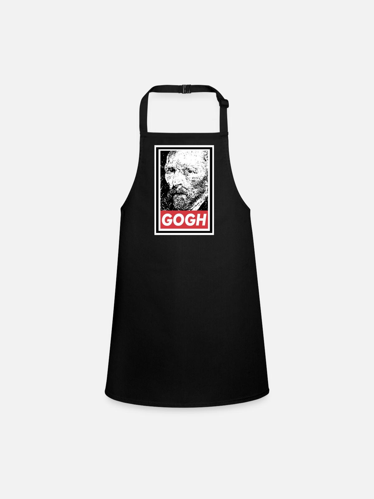 VAN GOGH OBEY - Children's Apron - black - Front