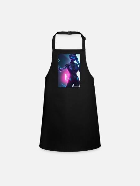 Robot Future Science Sci-Fi Machine - Children's Apron - black - Front