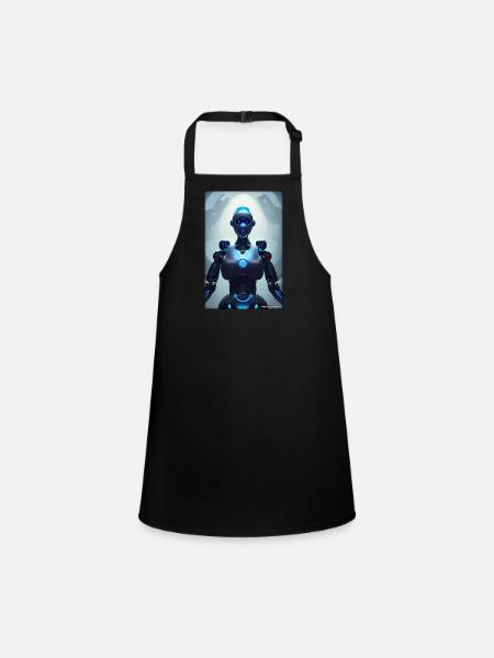 Robot Future Science Sci-Fi Machine - Children's Apron - black - Front