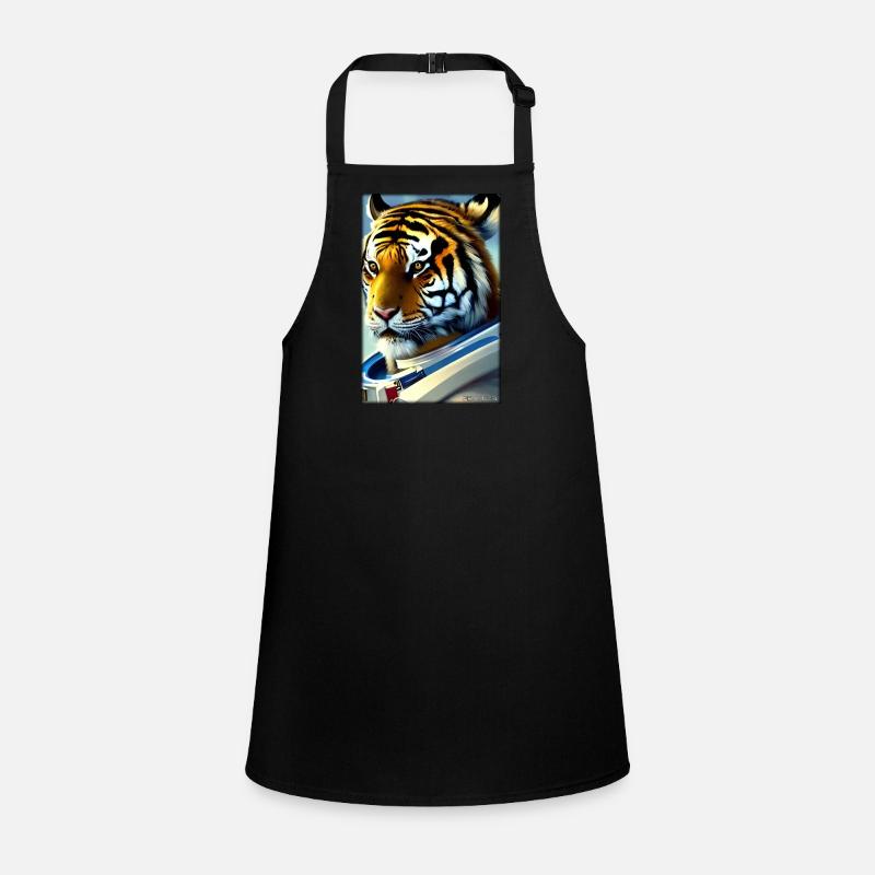 Tiger Big Cat Astronaut Future Sci-Fi Technology Children's Apron