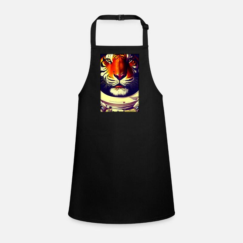 Tiger Big Cat Astronaut Future Sci-Fi Technology Children's Apron