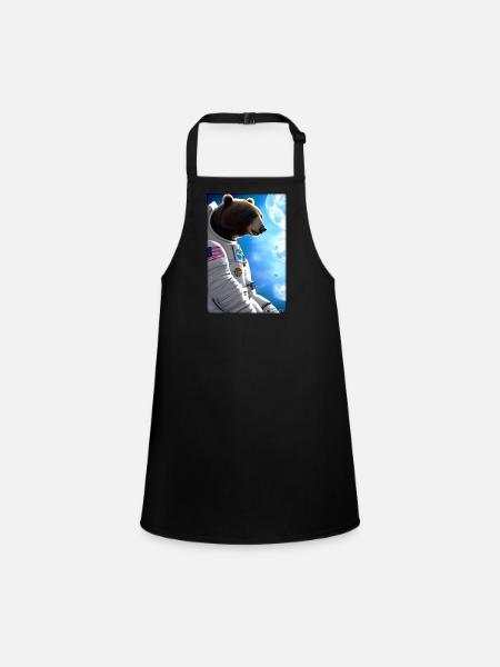 Bear Wildlife Astronaut Future Sci-Fi Technology - Tablier Enfant - noir - Devant